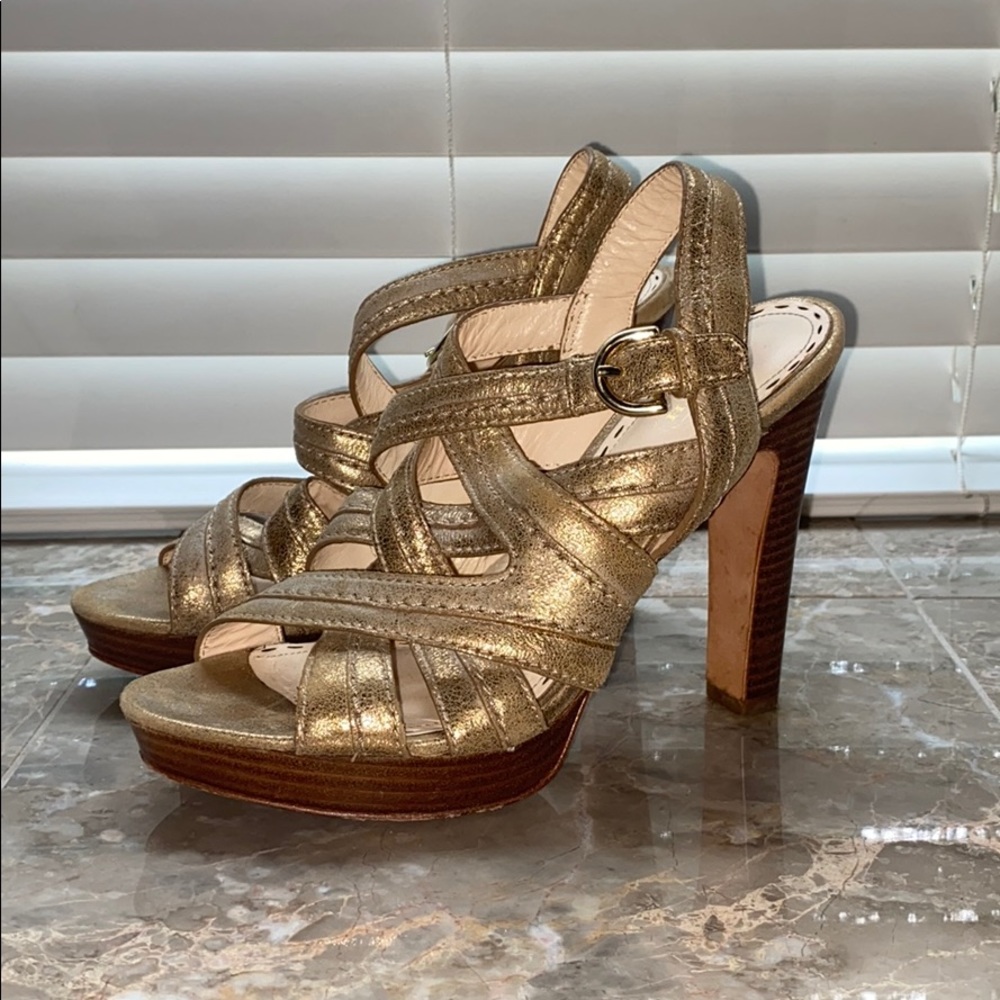 Coach gold heels